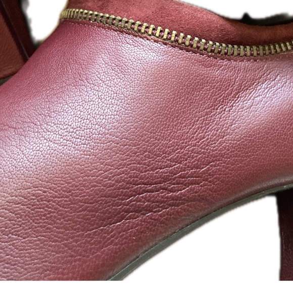 Anne Klein Dalayne Red Leather Ankle Booties - Picture 8 of 12